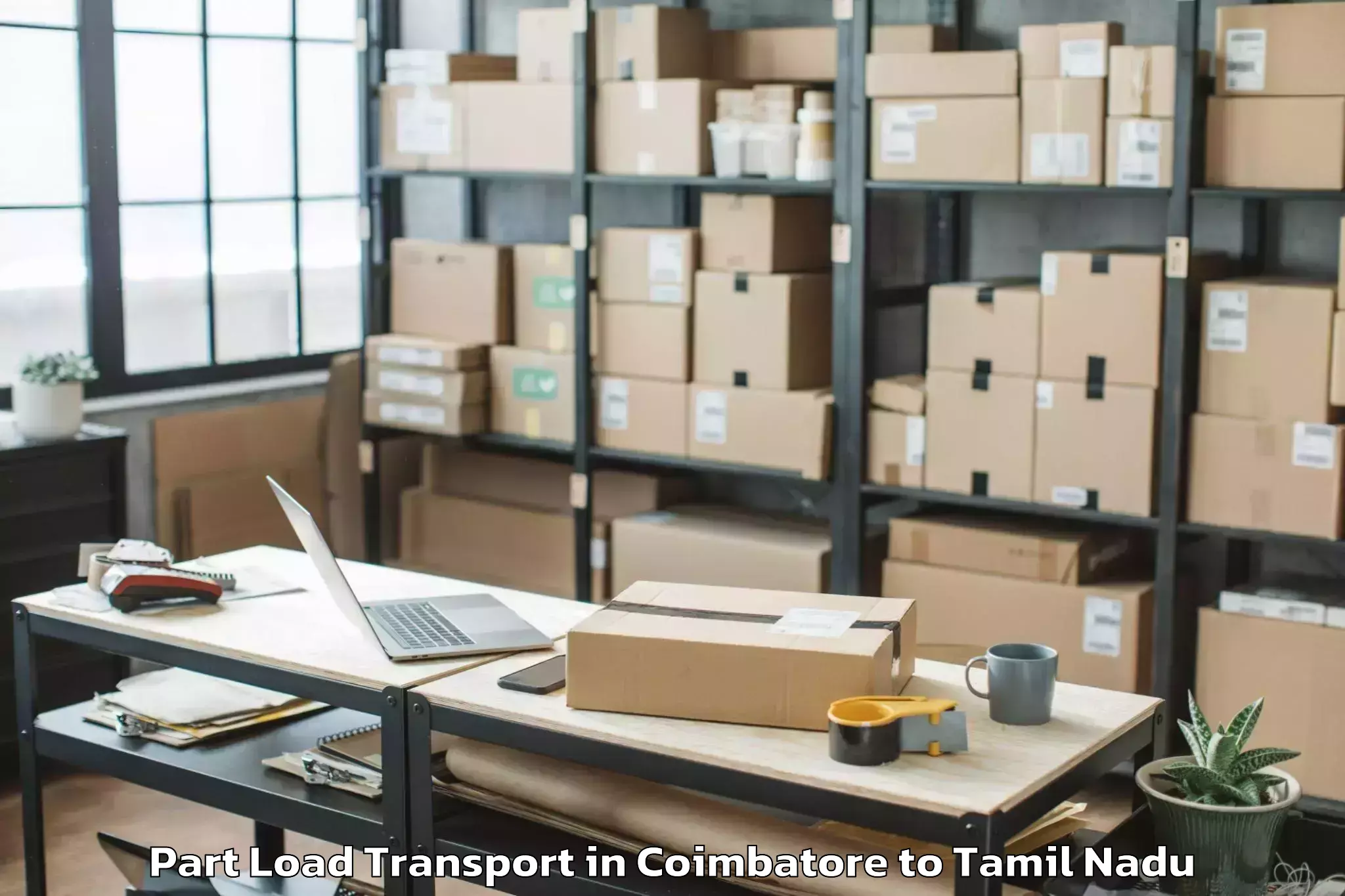 Professional Coimbatore to Valavanur Part Load Transport